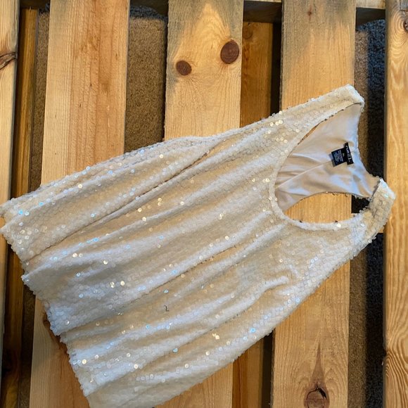 Forever 21 sequin tank top XL ivory - Picture 1 of 4